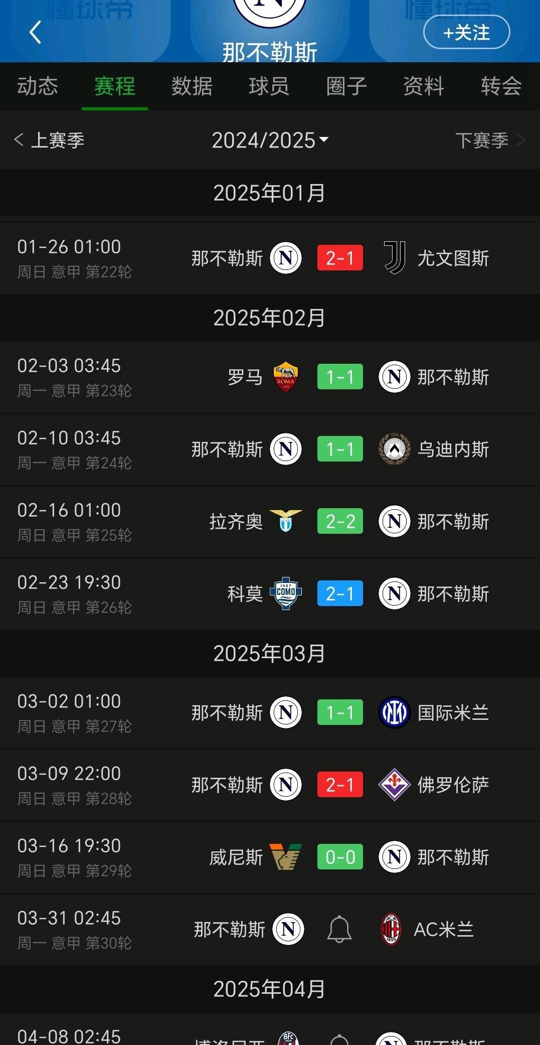 那不勒斯遭遇失利,积分榜位置有所下滑 那不勒斯遭遇失利,积分榜位置有所下滑